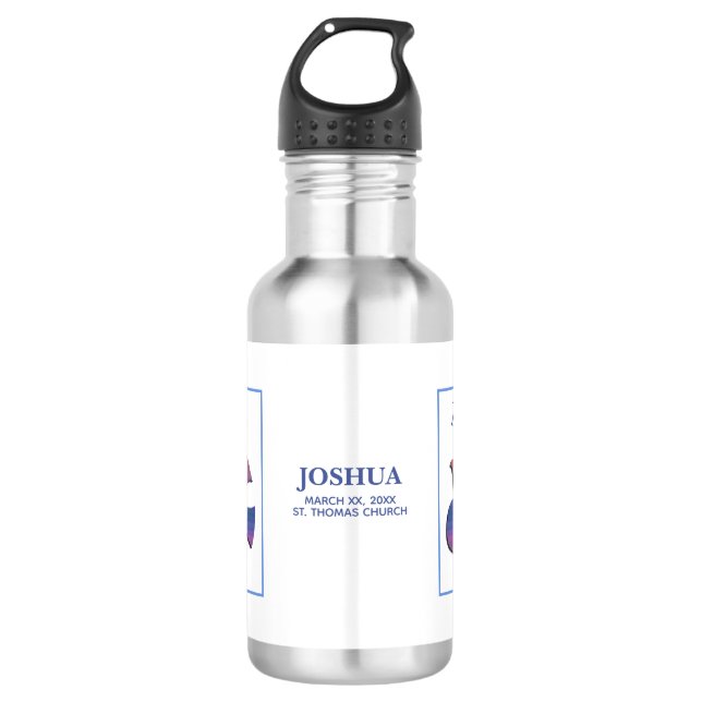 Customisable, Adult Baptism Dove 532 Ml Water Bottle (Front)