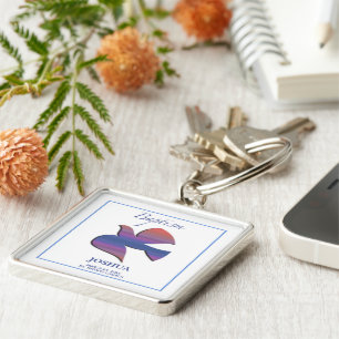 Customisable, Adult Baptism Dove Key Ring