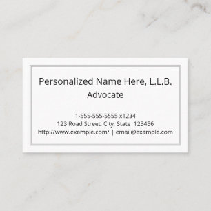 Customisable Advocate Business Card