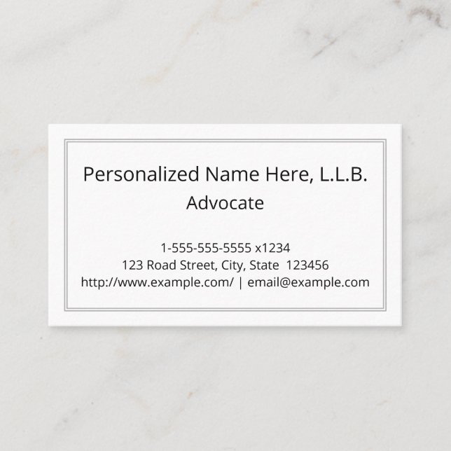 Customisable Advocate Business Card (Front)