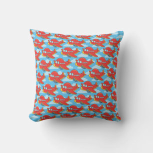Customisable Aeroplane and Clouds Wrapping Paper Cushion