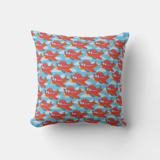 Customisable Aeroplane and Clouds Wrapping Paper Cushion