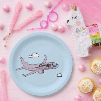 Customisable Aeroplane Paper Plate