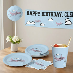 Customisable Aeroplane Paper Plate