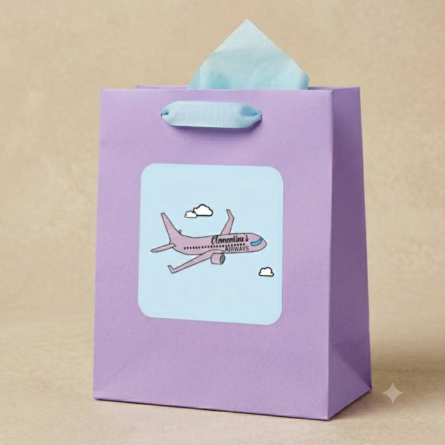Customisable Aeroplane  Square Sticker (Creator Uploaded)