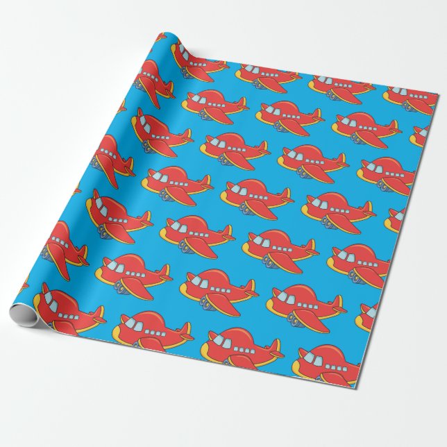 Customisable Aeroplane  Wrapping Paper (Unrolled)