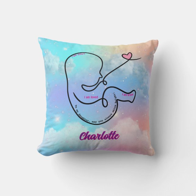 Customisable Affirmation Throw Pillow (Front)