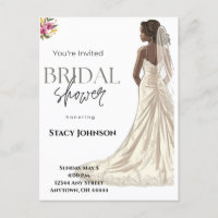 Customisable African-American Bride Bridal Shower