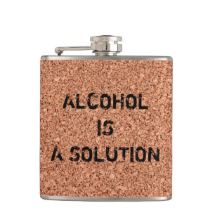 Customisable "Alcohol is a Solution" Funny Hip Flask
