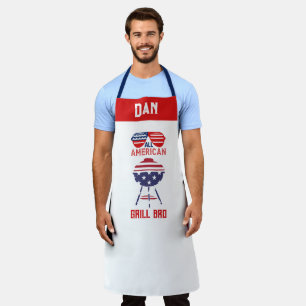 Customisable All American Grill Bro Patriotic Chef Apron