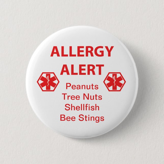Customisable Allergy Alert Button (Front)