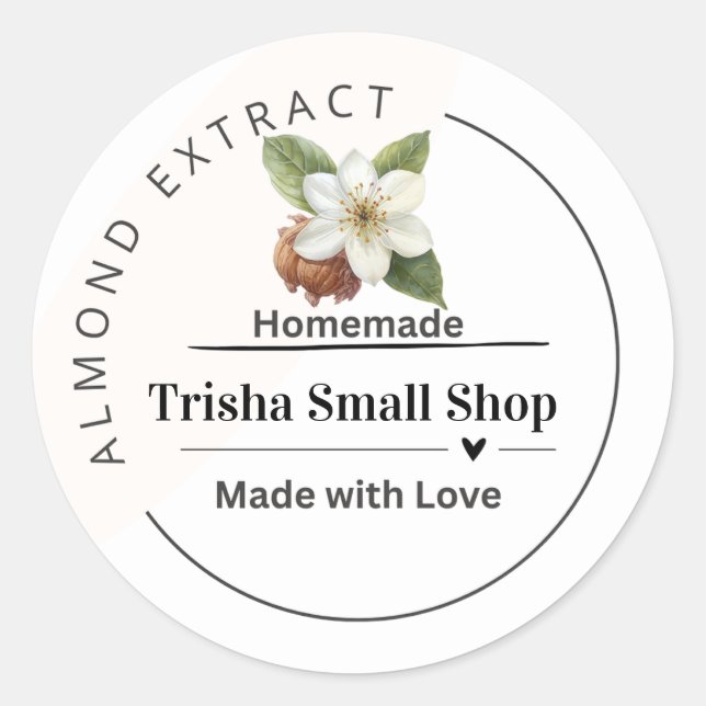 Customisable Almond Extract Label – Personalised (Front)