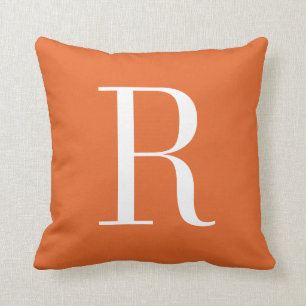 Customisable Alphabet Monogram Pillow - Orange