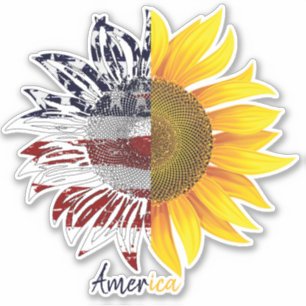 Customisable America sunflower sticker