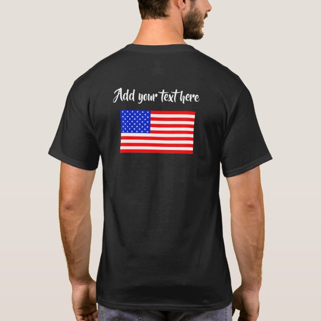Customisable American flag dark shirt (Back)