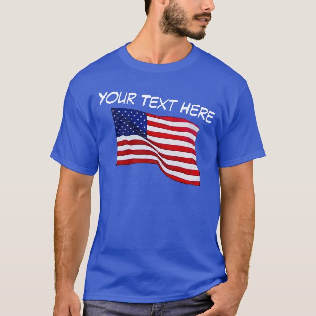 Customisable American Flag Shirt for Men, S to 6XL (Front)