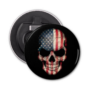 Customisable American Flag Skull Bottle Opener