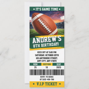 Customisable American Football Birthday Ticket Invitation