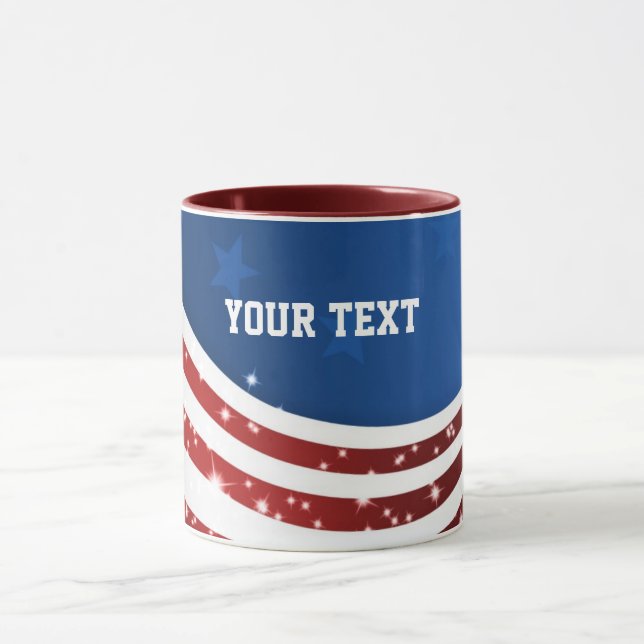 Customisable American theme stars & stripes Mug (Center)