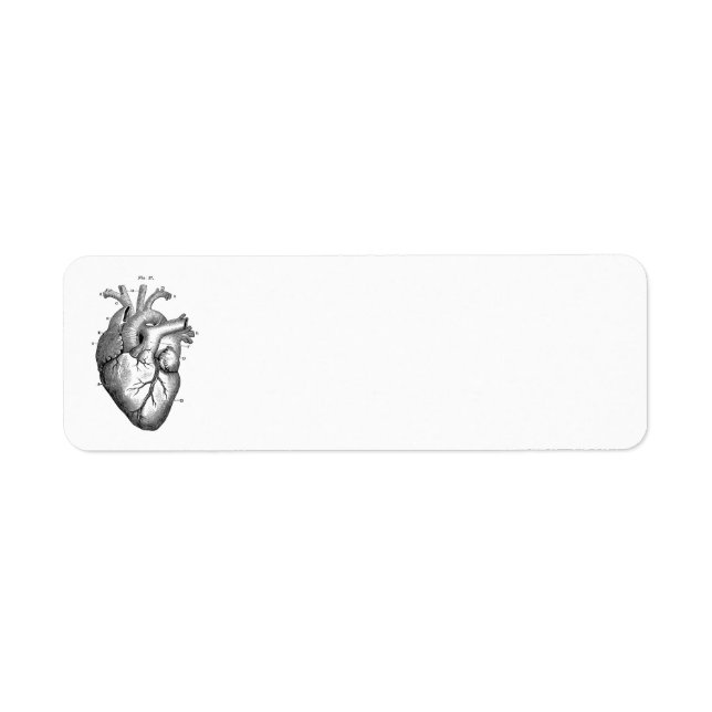 Customisable Anatomical Heart Return Address Label (Front)