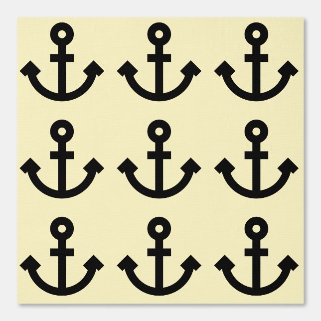 Customisable Anchor Icon Pattern over Blonde Yello Wallpaper (Front)