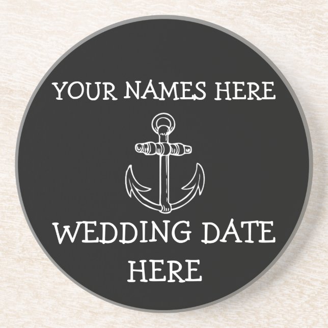 Customisable Anchor Wedding Coaster (Front)