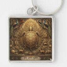 Customisable Ancient Turtle Art Heritage Keychain
