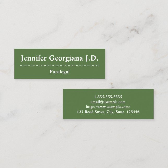 Customisable and Minimal Paralegal Business Card (Front/Back)