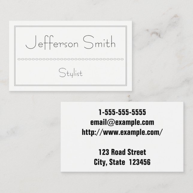 Customisable and Simple Stylist Business Card (Front/Back)
