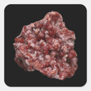 Customisable Andradite Garnet and Calcite Cluster Square Sticker