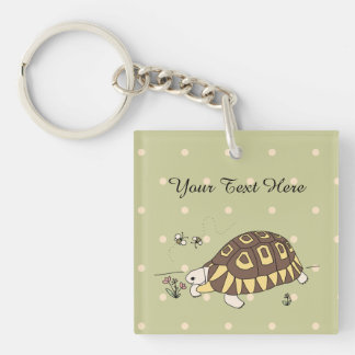 Customisable Angulate Tortoise Keychain (2 sided)