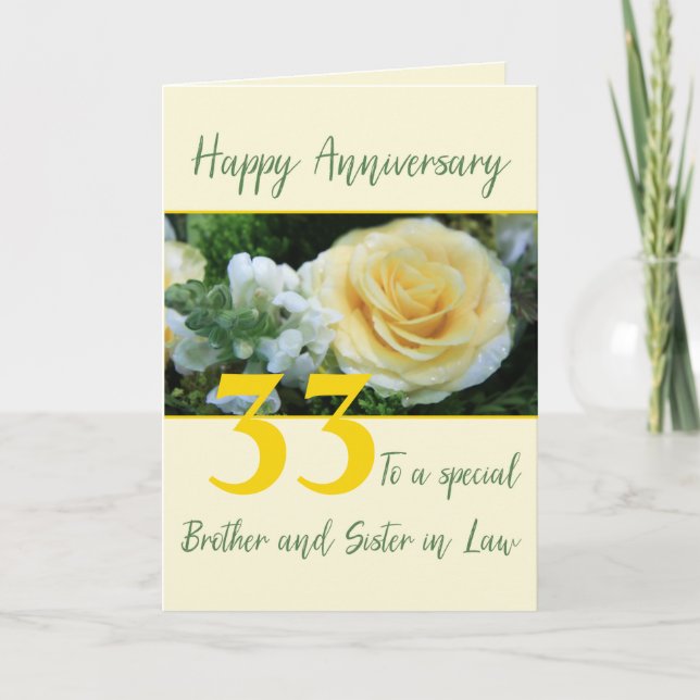 Customisable Anniversary Brother & Sister in Law Card (Front)