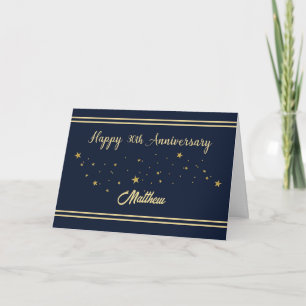 Customisable Anniversary Gold Glitter Stars Card