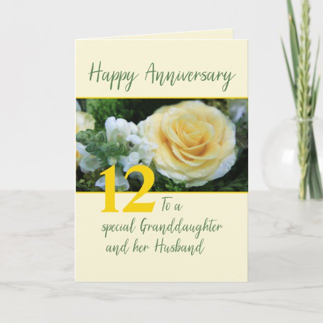Customisable Anniversary  Granddaughter & Husband Card (Front)