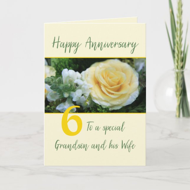 Customisable Anniversary Grandson & Wife Card (Front)