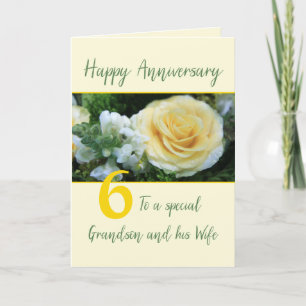 Customisable Anniversary Grandson & Wife Card
