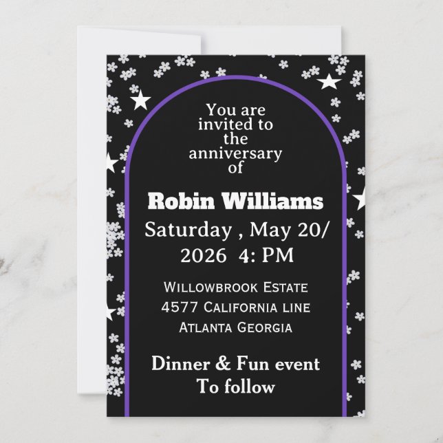 Customisable Anniversary Invitation | Editable  (Front)