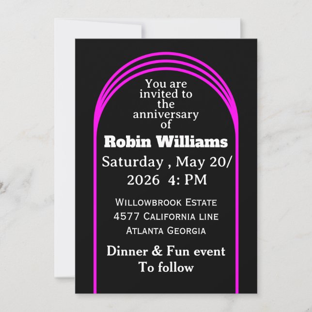Customisable Anniversary Invitation | Editable  (Front)