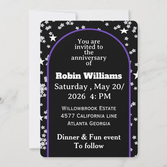 Customisable Anniversary Invitation | Editable  (Front)