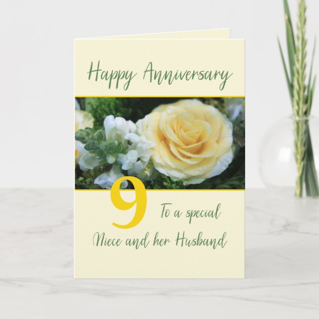 Customisable Anniversary  Niece & Husband Card (Front)