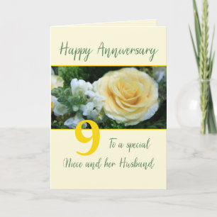 Customisable Anniversary Niece & Husband Card