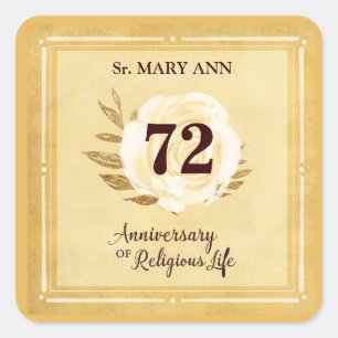 Customisable Anniversary of Religious Life Nun Square Sticker