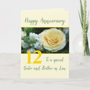 Customisable Anniversary Sister and Brother in Law Card
