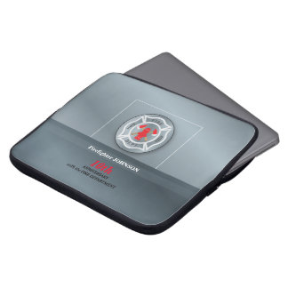 Customisable, Anniversary with Fire Department Laptop Sleeve