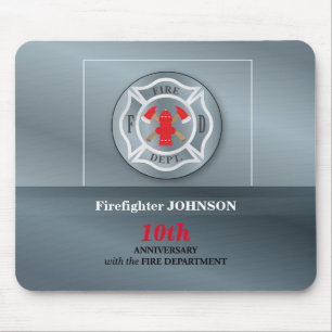 Customisable, Anniversary with Fire Department Mouse Mat