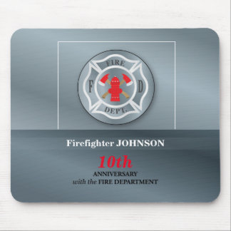 Customisable, Anniversary with Fire Department Mouse Mat