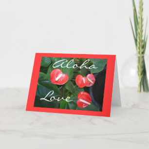 Customisable Anthurium Love Floral Greeting Card