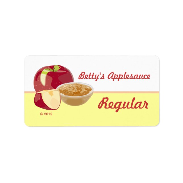Customisable Applesauce Lables Label (Front)