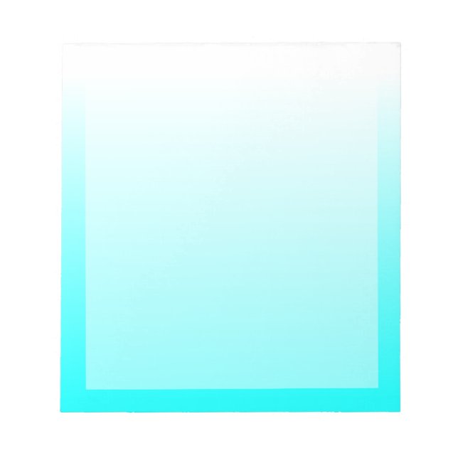 Customisable Aqua Cyan Ombre Notepad (Front)