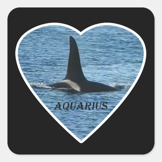 Customisable Aquarius Orca West Coast Community  Square Sticker (Front)